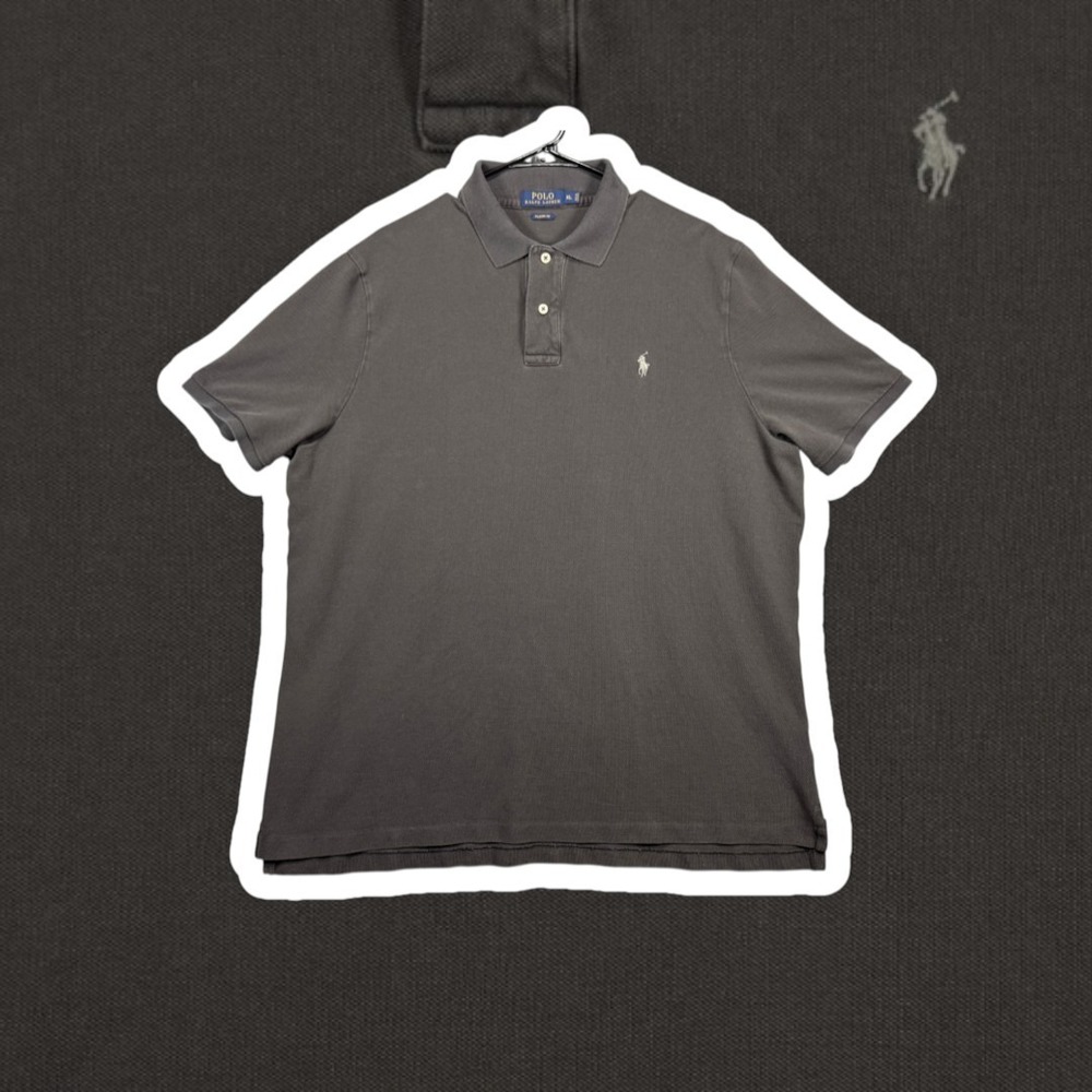 Polo Ralph Lauren Mens Classic Fit Pique Polo Shirt XL Faded Charcoal Gray Pony